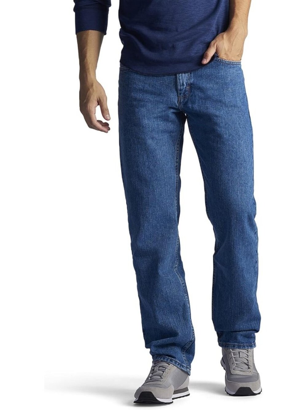 Men's Regular Fit Straight Leg Jeans - Classic Denim Pants for Everyday Wear